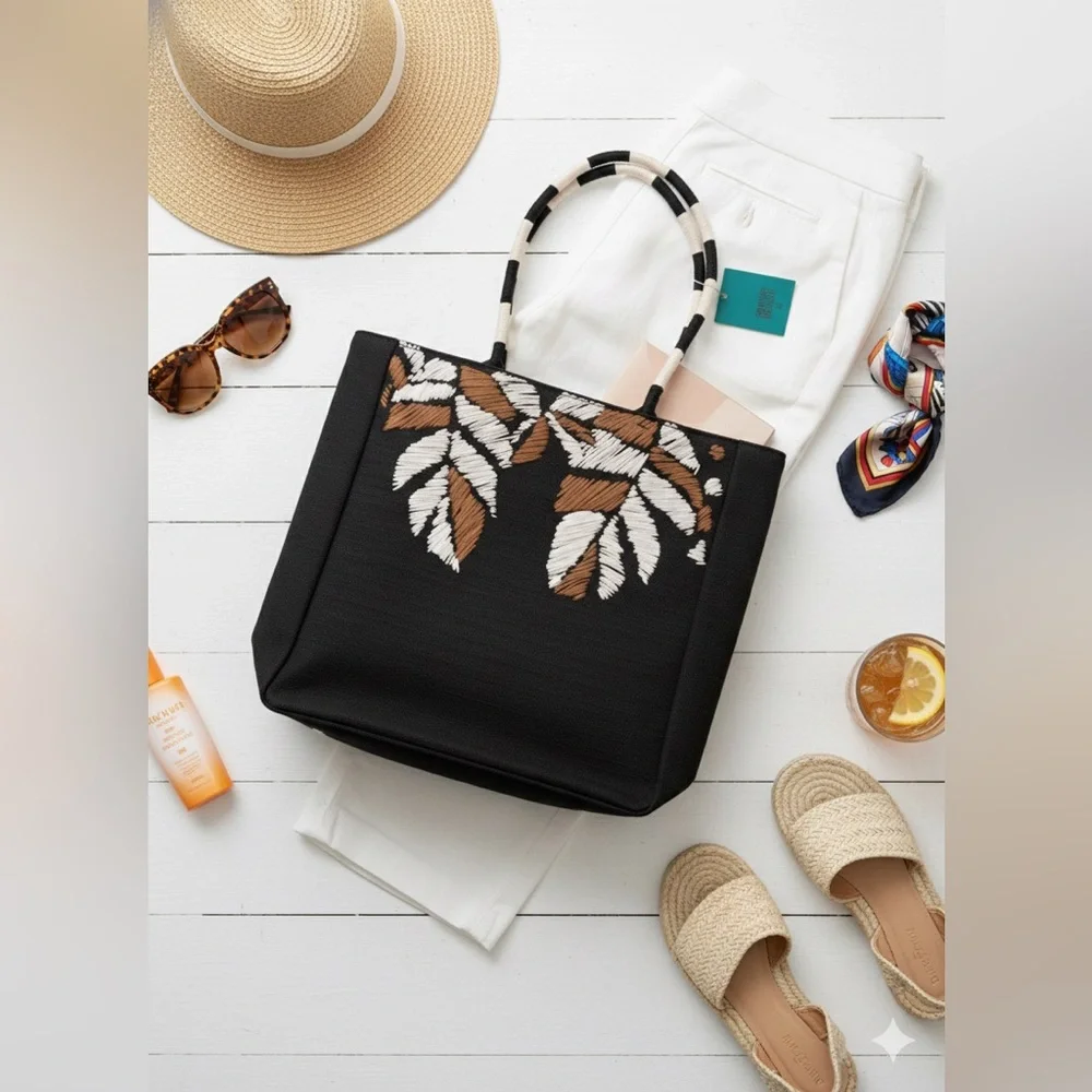 Tabitha Brown x Target Large Woven Palm Tote Bag NWT